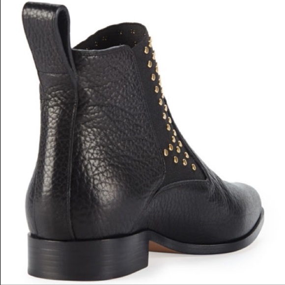 Chloe black gold studded Drew Chelsea boots booties 37.5 - Picture 2 of 8